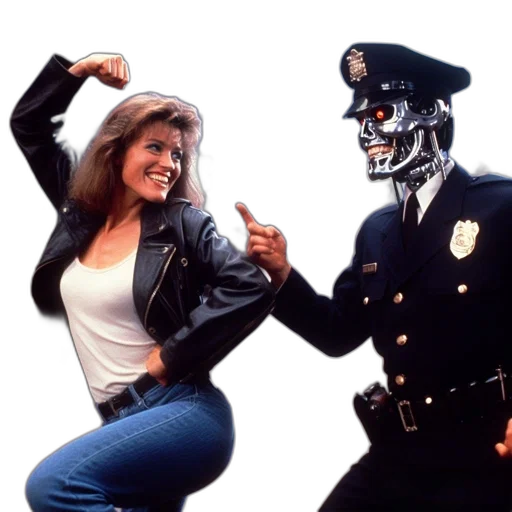 robot, weapon, vaporwave, concept art transparent PNG cut-out