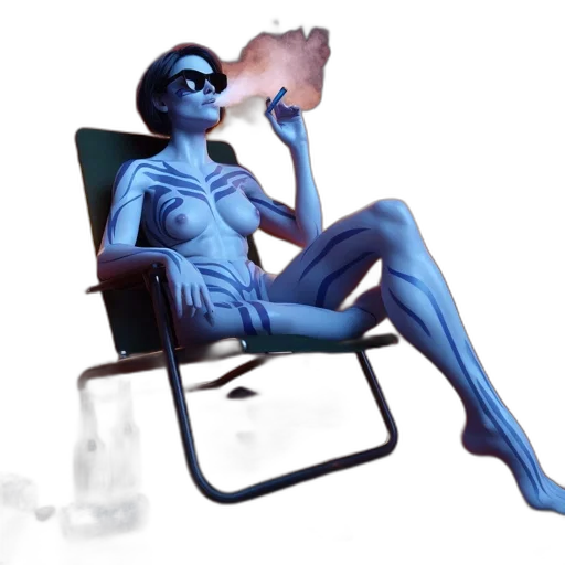 robot, creature, concept art, vaporwave transparent PNG cut-out