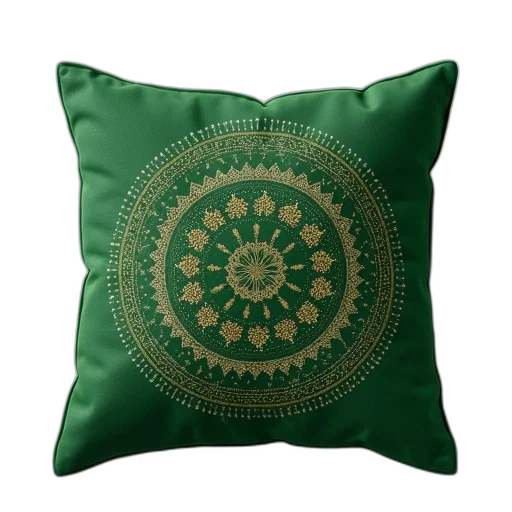 photorealistic, green, pillow, decorative transparent PNG cut-out