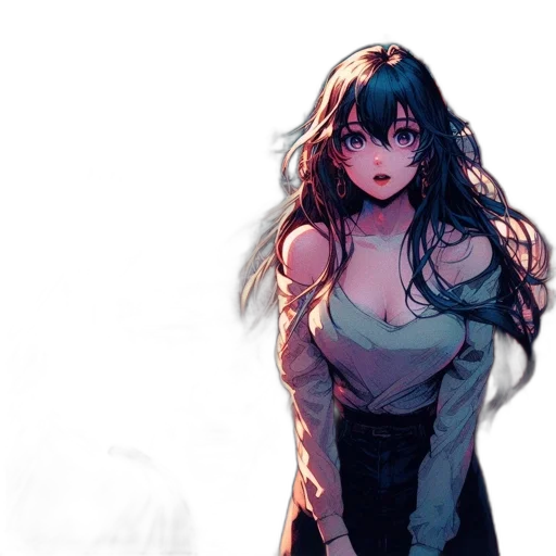 dress, anime, concept art, watercolor transparent PNG cut-out