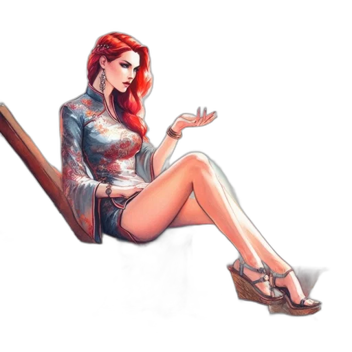 dress, staff, concept art, fantasy art transparent PNG cut-out