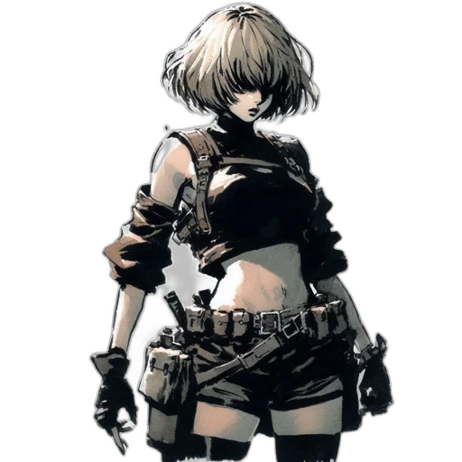 weapon, robot, dress, staff transparent PNG cut-out