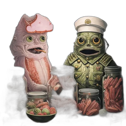 food, creature, concept art, 3d render transparent PNG cut-out