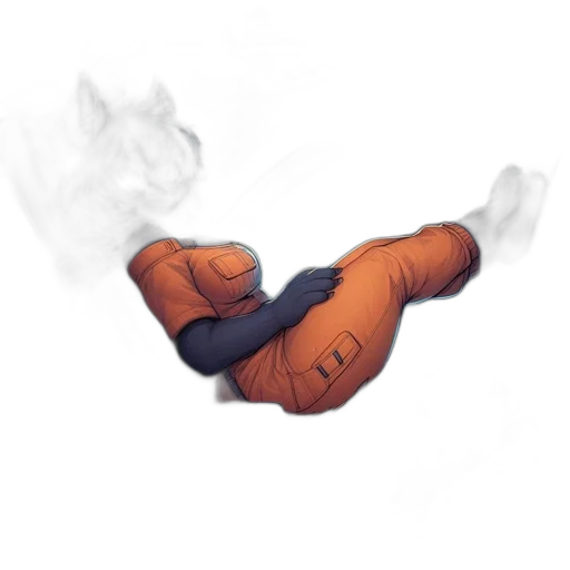 jacket, mask, shoes, staff transparent PNG cut-out
