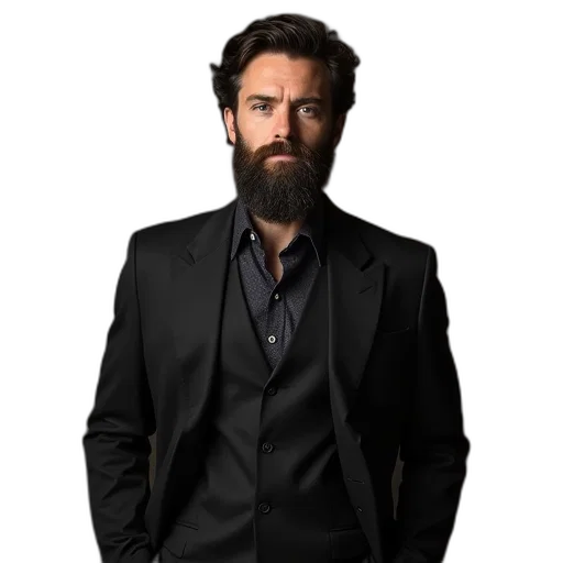 jacket, staff, hair, face transparent PNG cut-out