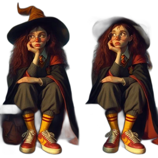 hat, staff, shoes, dress transparent PNG cut-out