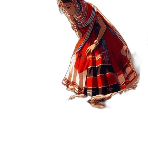 dress, umbrella, jewelry, face transparent PNG cut-out