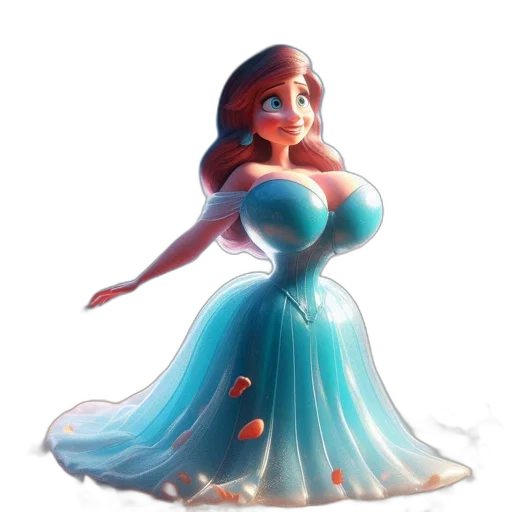 dress, crown, jewelry, 3d render transparent PNG cut-out
