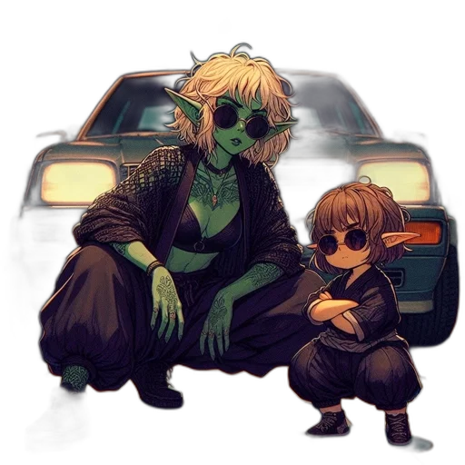 car, concept art, cyberpunk, pixel art transparent PNG cut-out