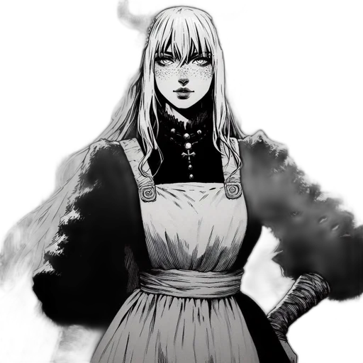 dress, jacket, staff, face transparent PNG cut-out