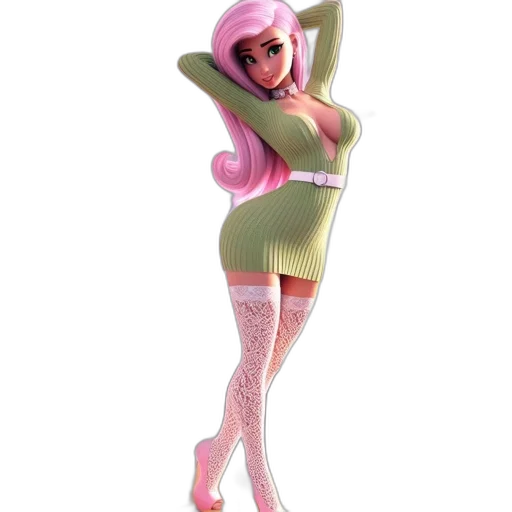 dress, staff, 3d render, concept art transparent PNG cut-out