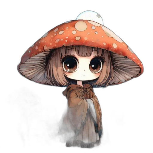 hat, umbrella, staff, flower transparent PNG cut-out