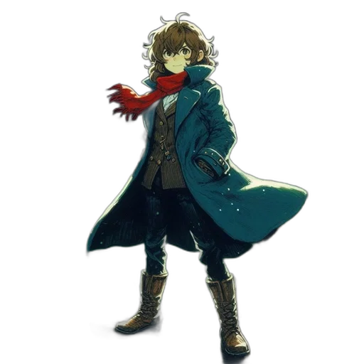 jacket, staff, mask, weapon transparent PNG cut-out