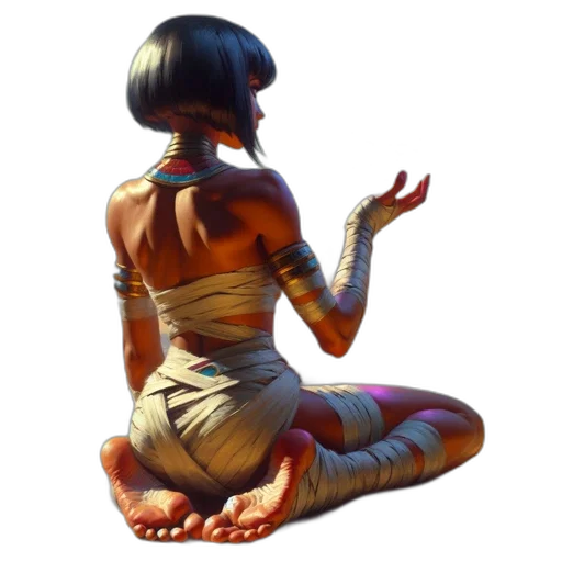 creature, dress, jewelry, staff transparent PNG cut-out