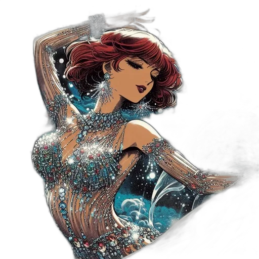 dress, jewelry, fantasy art, comic book art transparent PNG cut-out