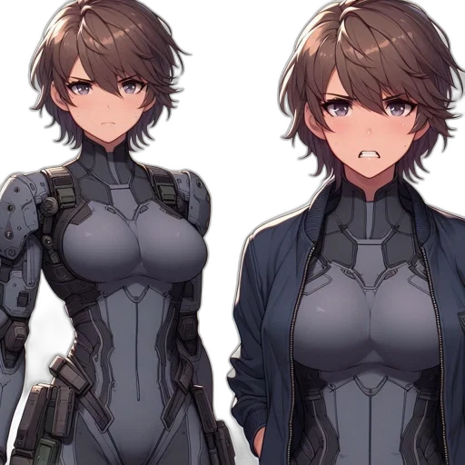 robot, concept art, cyberpunk, anime transparent PNG cut-out