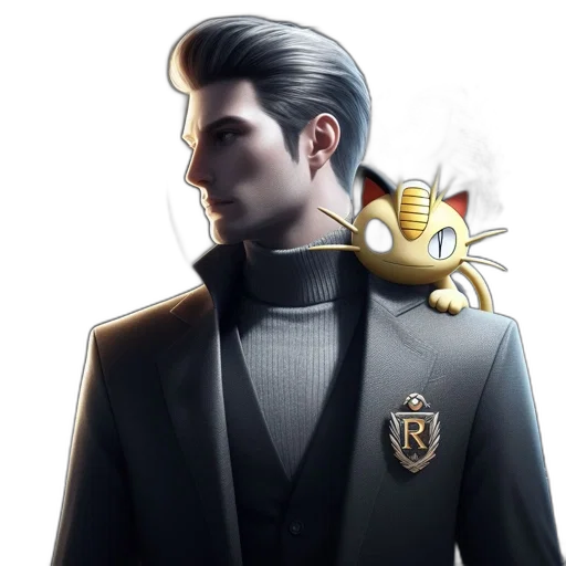 jacket, crown, staff, face transparent PNG cut-out