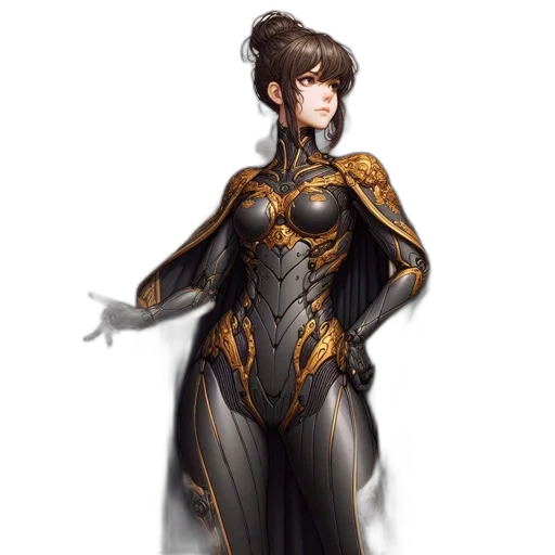 dress, staff, crown, robot transparent PNG cut-out