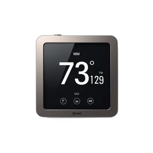 modern, digital, thermostat, black transparent PNG cut-out