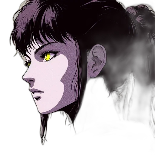 face, concept art, anime, cyberpunk transparent PNG cut-out