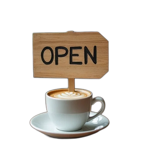 food, 3d render, open, coffee transparent PNG cut-out