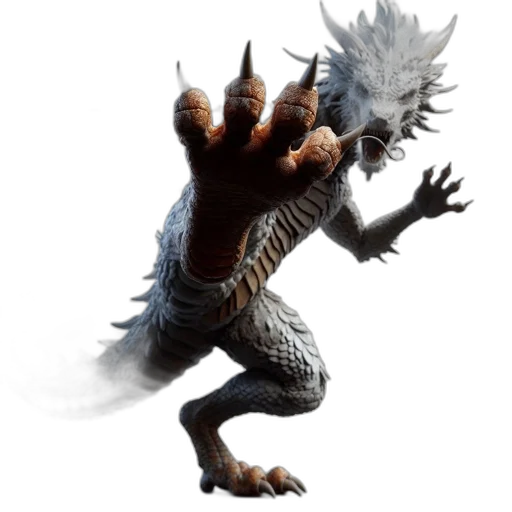 dragon, creature, animal, staff transparent PNG cut-out