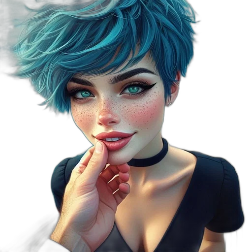 face, jewelry, dress, fantasy art transparent PNG cut-out
