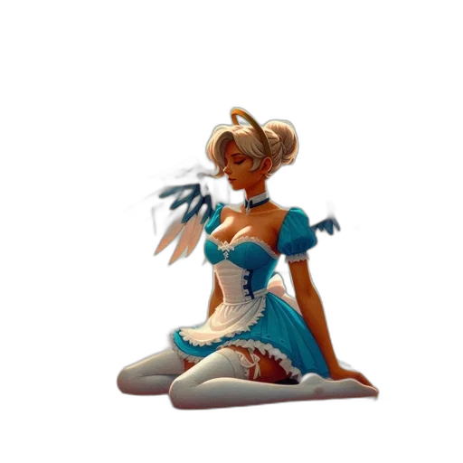 dress, staff, concept art, 3d render transparent PNG cut-out