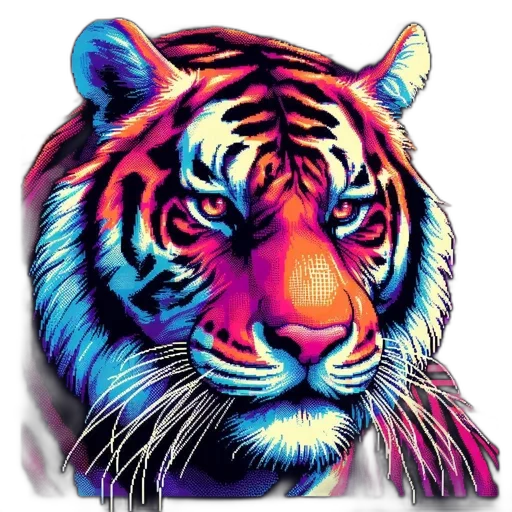 animal, creature, photorealistic, vaporwave transparent PNG cut-out