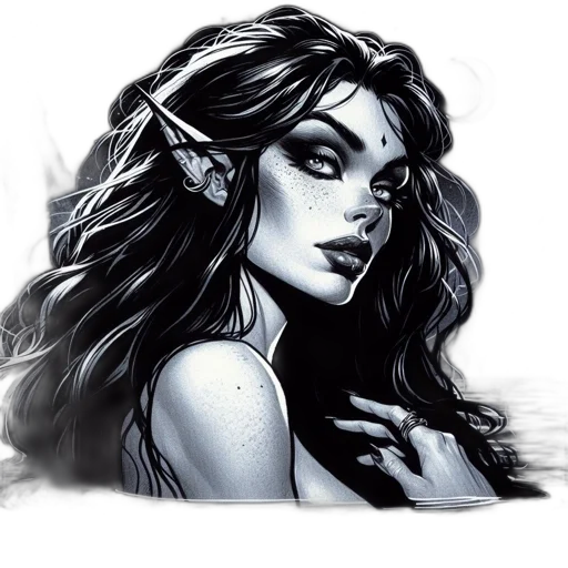 fantasy art, comic book art, concept art, photorealistic transparent PNG cut-out