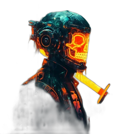 robot, mask, face, weapon transparent PNG cut-out