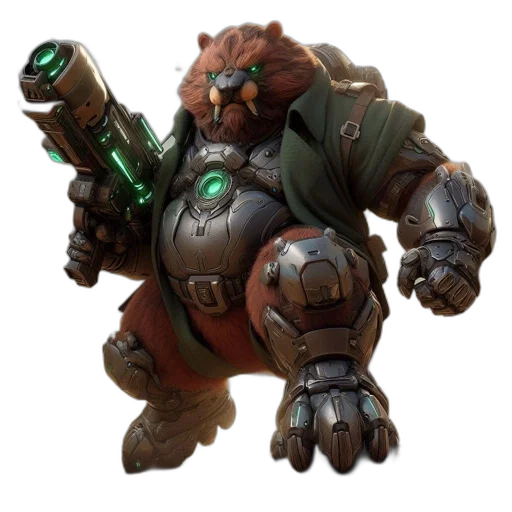 robot, weapon, creature, staff transparent PNG cut-out