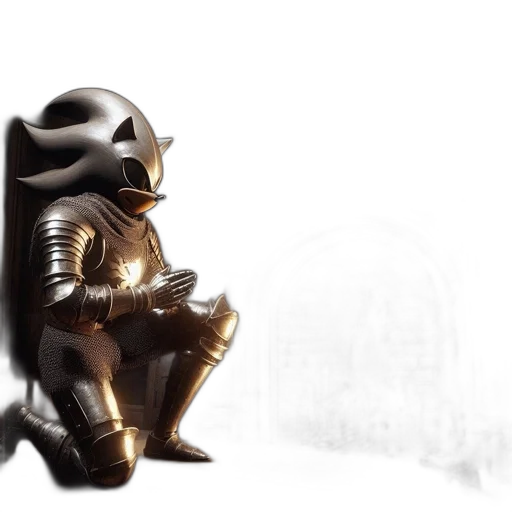 robot, sword, concept art, 3d render transparent PNG cut-out