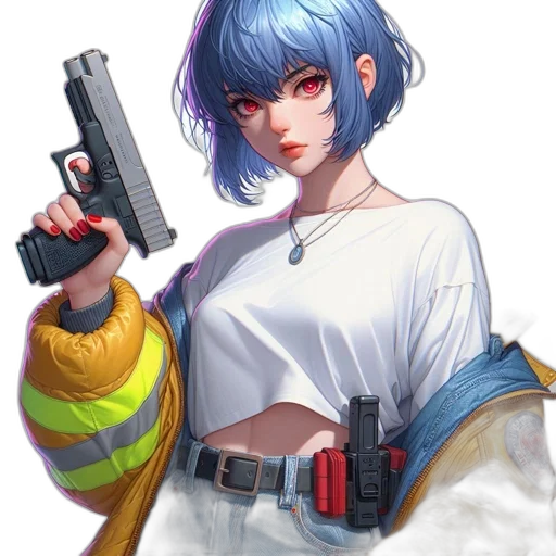 weapon, staff, robot, cyberpunk transparent PNG cut-out