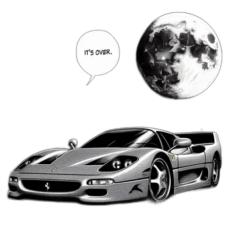 car, comic book art, photorealistic, concept art transparent PNG cut-out