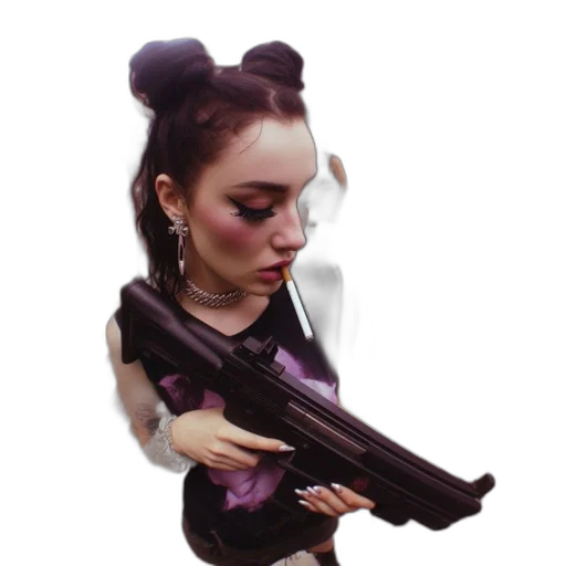 weapon, staff, face, robot transparent PNG cut-out