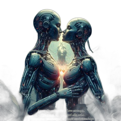 robot, concept art, cyberpunk, comic book art transparent PNG cut-out