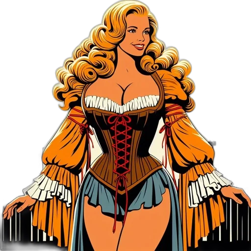 dress, comic book art, cartoon, concept art transparent PNG cut-out