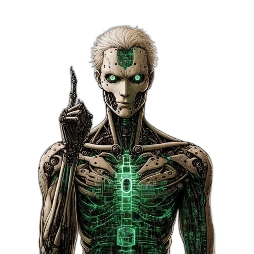robot, comic book art, cyberpunk, concept art transparent PNG cut-out