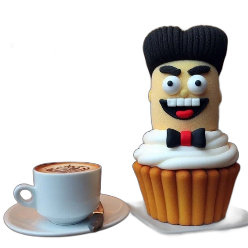 food, robot, 3d render, photorealistic transparent PNG cut-out