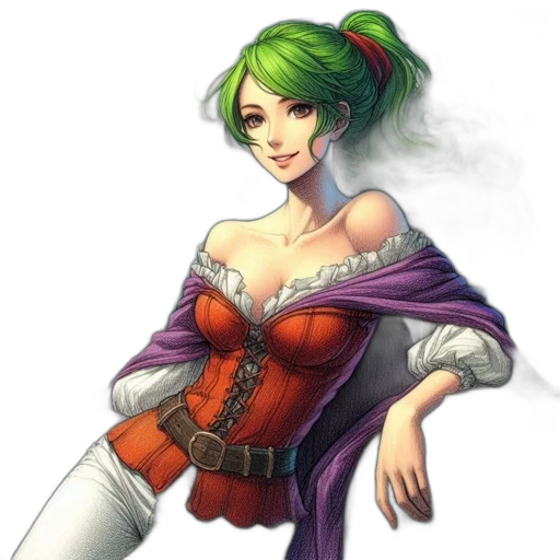 dress, staff, jewelry, fantasy art transparent PNG cut-out
