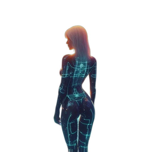 dress, robot, jacket, cyberpunk transparent PNG cut-out