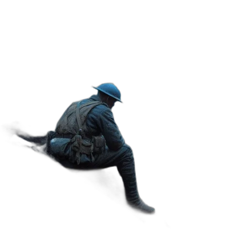 jacket, creature, hat, weapon transparent PNG cut-out