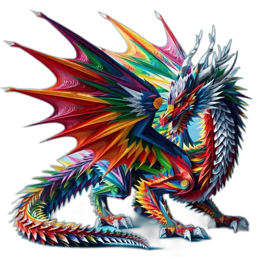 dragon, animal, creature, staff transparent PNG cut-out