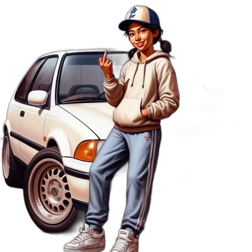 car, jacket, concept art, photorealistic transparent PNG cut-out