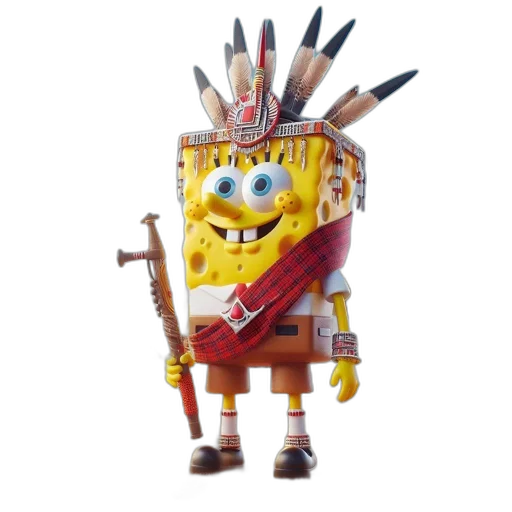 robot, staff, weapon, crown transparent PNG cut-out