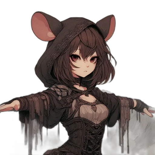 dress, creature, staff, animal transparent PNG cut-out
