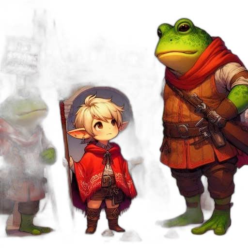 concept art, fantasy art, pixel art, watercolor transparent PNG cut-out