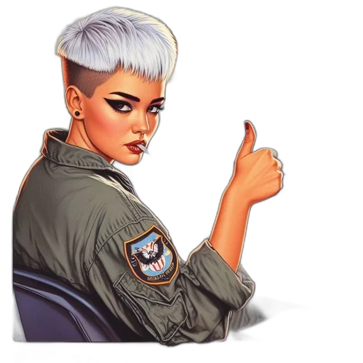 jacket, staff, face, weapon transparent PNG cut-out