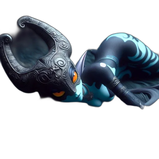 mask, dragon, creature, staff transparent PNG cut-out